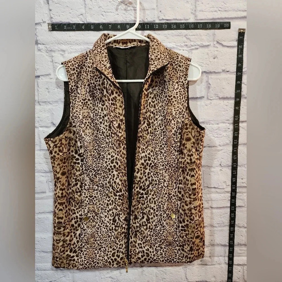 Allison Daley Leopard Print Zippered Vest - Picture 1 of 7